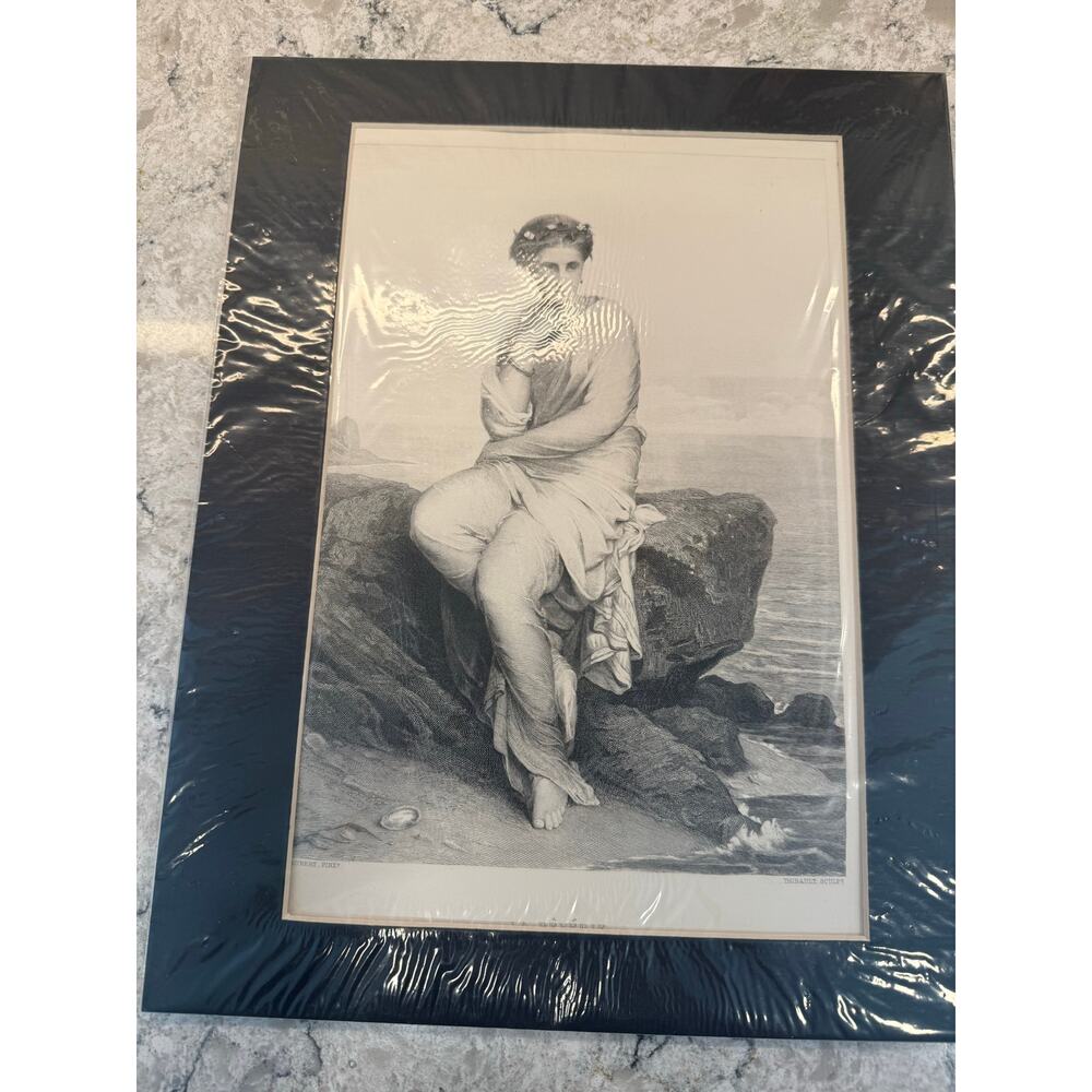 La Reverie Augustin Aubert Greek Goddess Woman Coastal Rock Seated